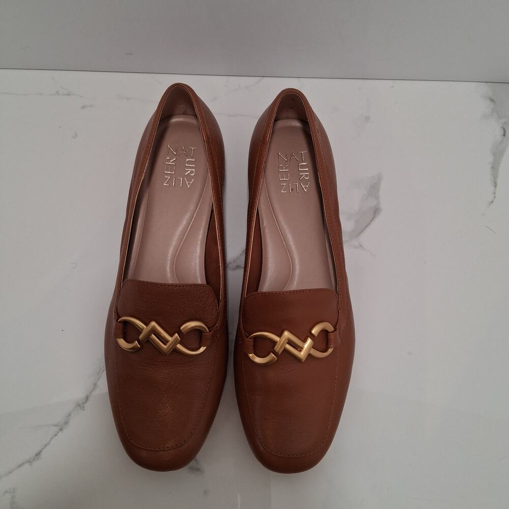 Naturalizer Women's Jovie Bit Loafer Leather Upper English Tea Brown size-8.5M